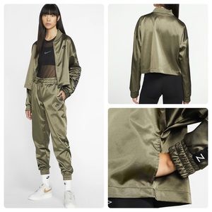 Nike Air Satin Track Jacket - Olive